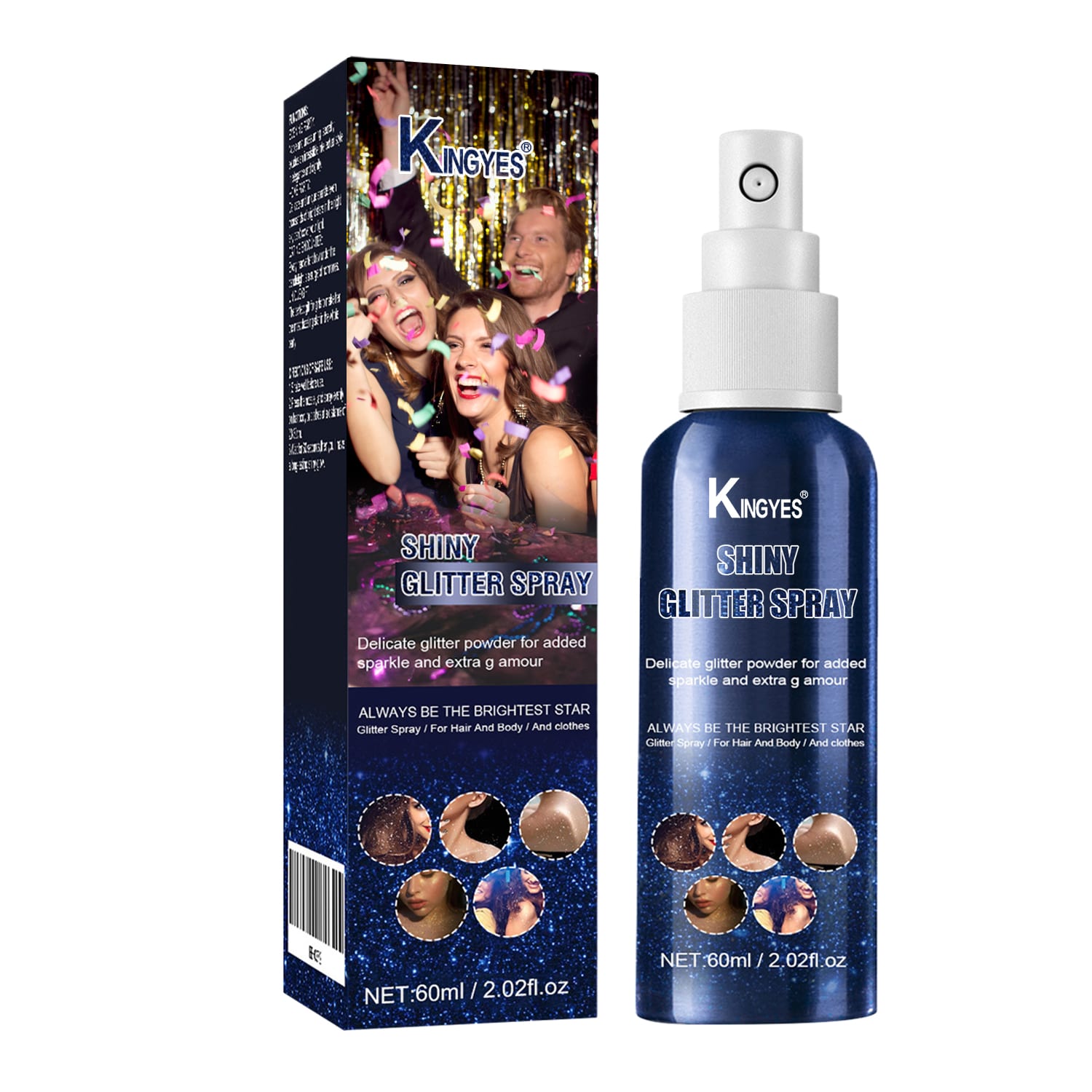 oem shiny glitter long lasting face hair body spray